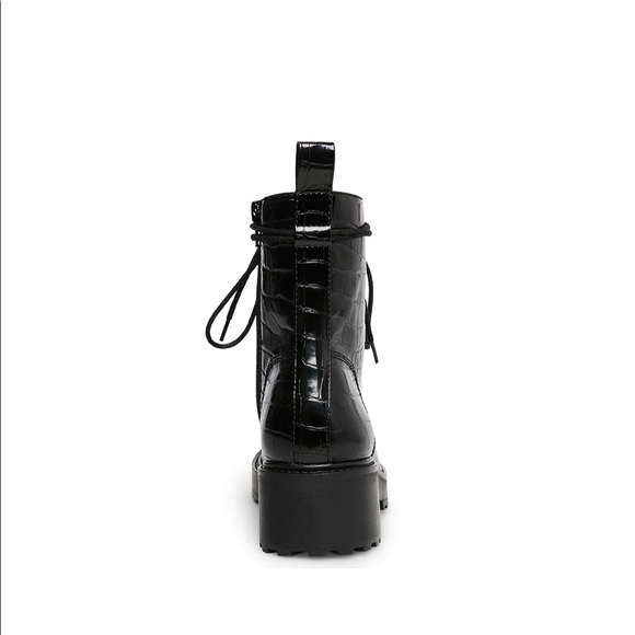 NEW Steve Madden Black Croc Boots - Picture 4 of 6